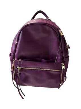 Faux Leather Gold Tone Zippers Multiple Compartments Adjustable Straps Backpack